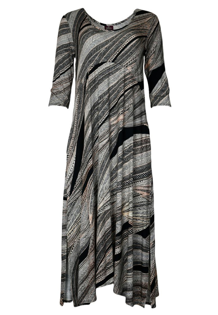 Daphne Dress | Feather Print