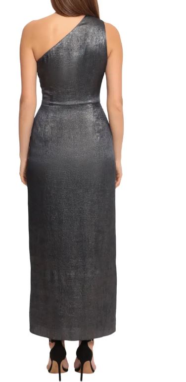 One Shoulder Maxi Dress Navy Sliver Harriman Clothing Co