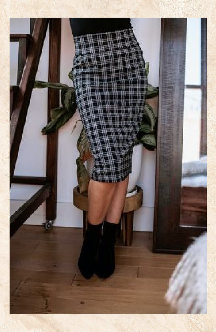 Plaid pencil skirt outlet 3xl