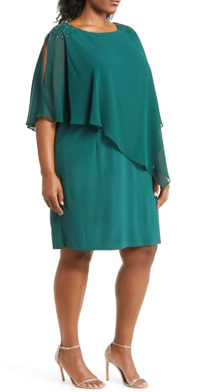 Beaded Overlay Sheath | Pine