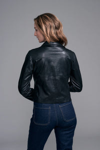 Crop Zip Faux Leather Jacket | Warm Taupe, Black