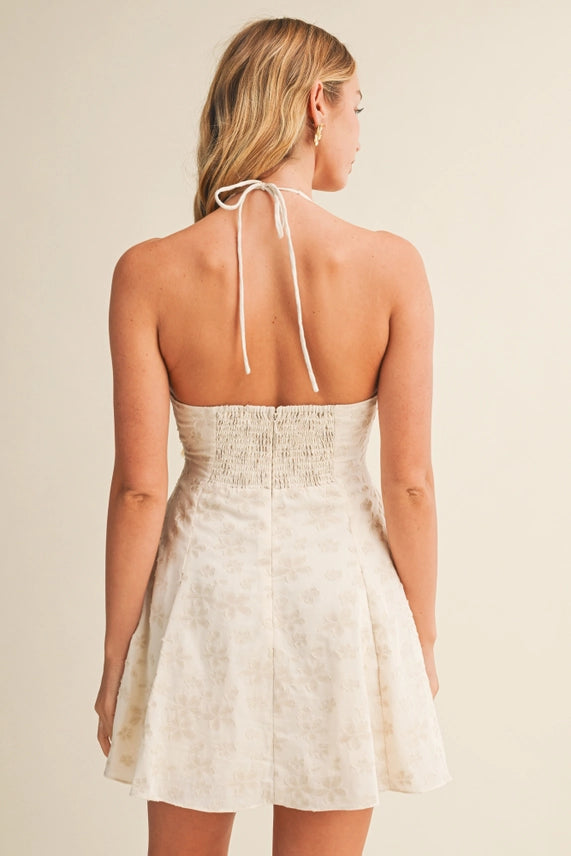 Floral Jacquard Skort Dress | Natural