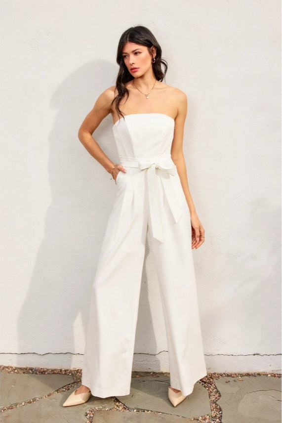 Strapless Jumpsuit | Black, White