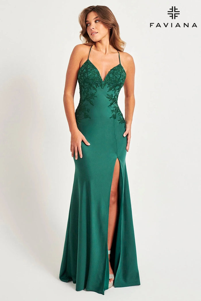 Faviana 11070 Embellished Bodice Gown