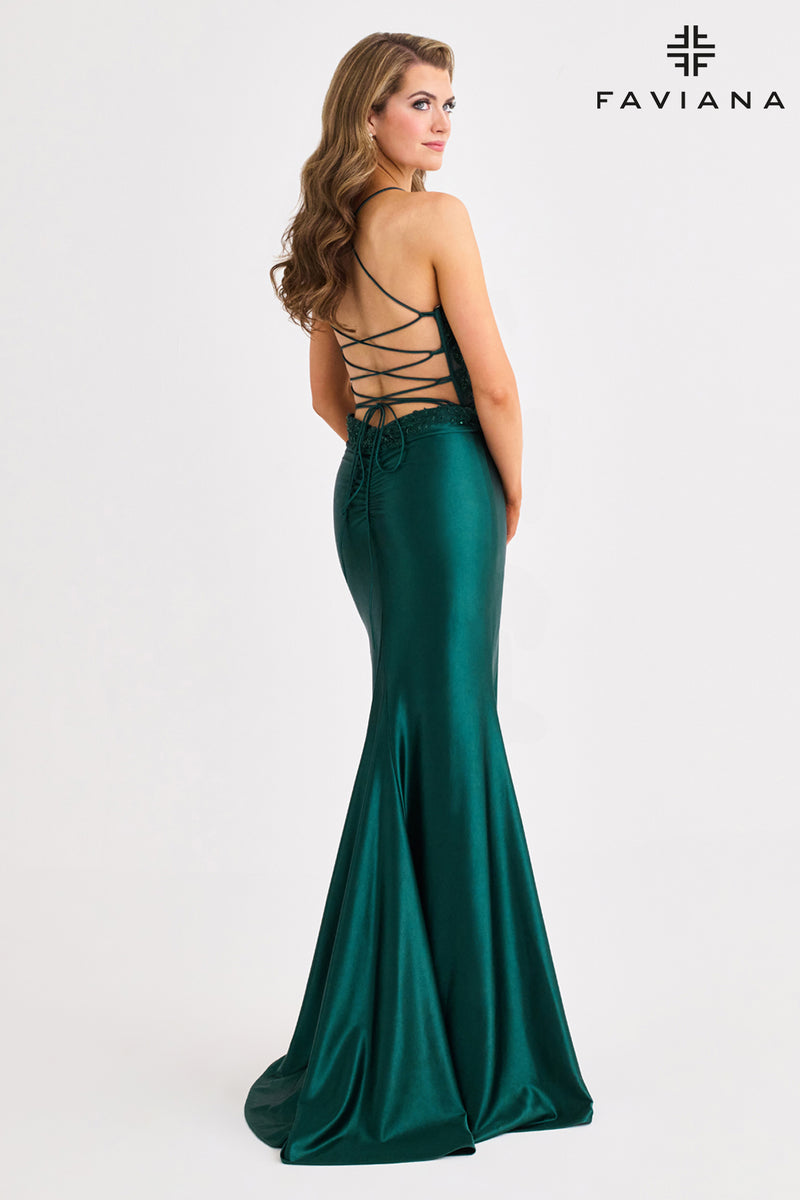 hunter green corset dress Berylove Women Wedding Guest Dress Sparkly Dark Green Mermaid Sequin  Pleated Corset Prom Dress with Slit main image 0