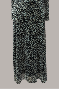 Bias Mesh Skirt | Animal Print, Black