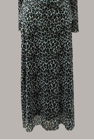 Bias Mesh Skirt | Animal Print, Black