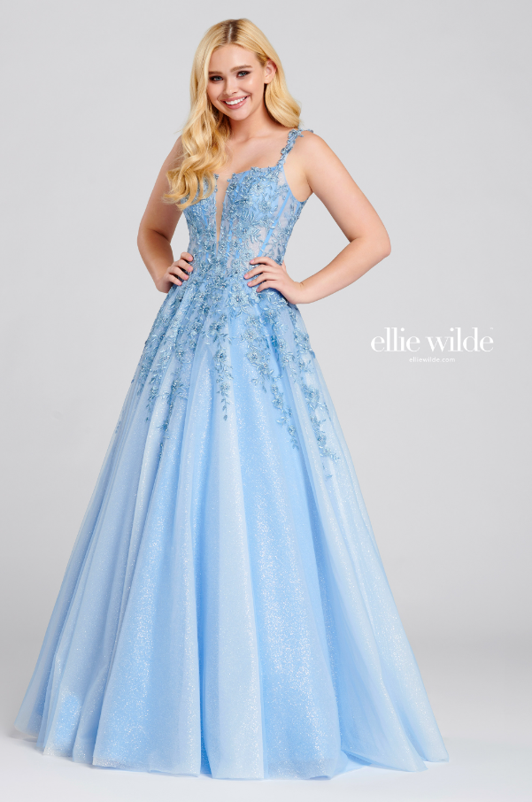 Ellie Wilde 120014 Lace Applique Ball Gown