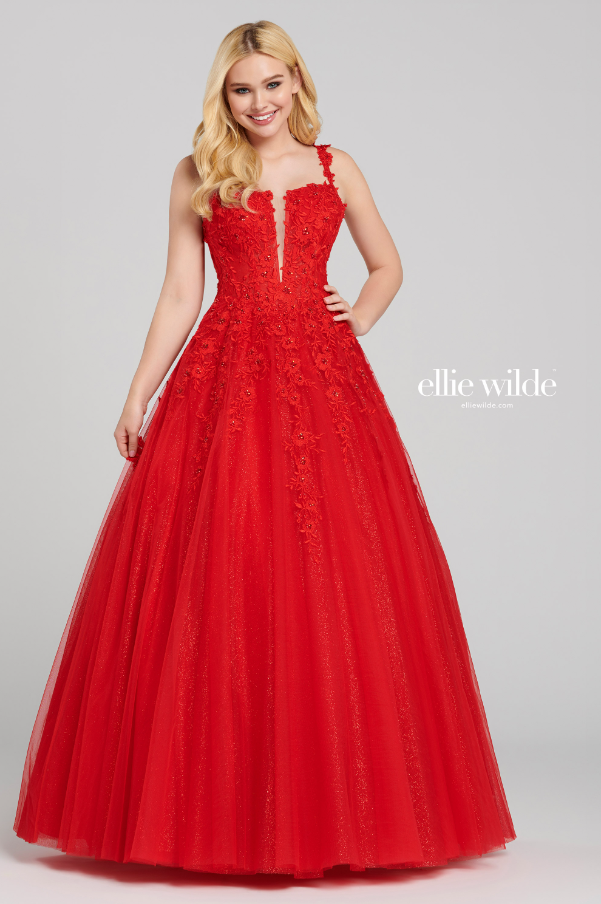 Ellie Wilde 120014 Lace Applique Ball Gown