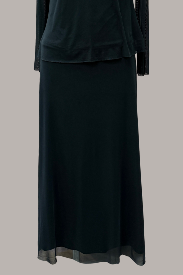 Bias Mesh Skirt | Animal Print, Black