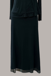 Bias Mesh Skirt | Animal Print, Black