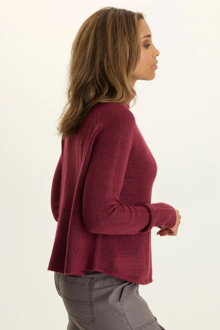 Alessi Mock Neck | Quixotic Plum, Raspberry