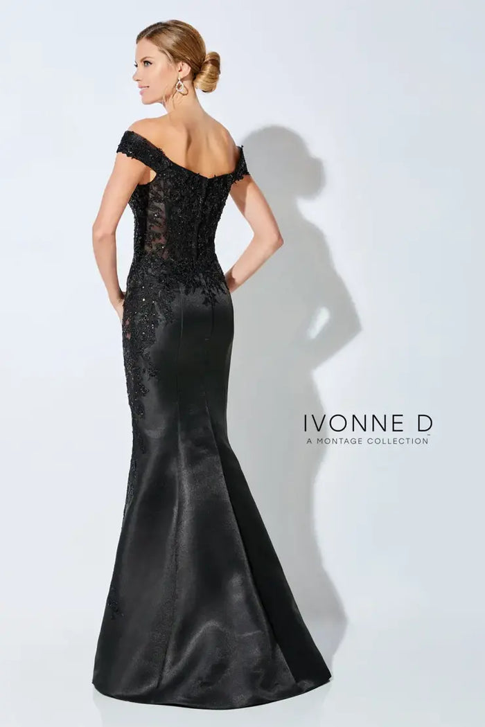 Ivonne D 221D51 Mikado Gown with detachable skirt