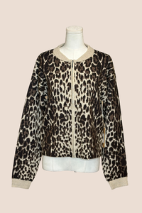 Zip Animal Print Cardigan | Feline