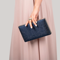 Beaded Ring Clutch Bag | Navy, Champagne, Silver