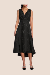 Sleevless Surplice High/Low Dress | Black