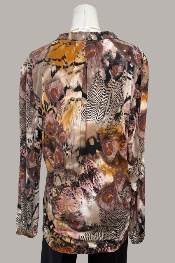 Animal Print Surplice Top | Mauve/Tan Print