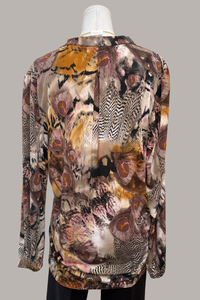 Animal Print Surplice Top | Mauve/Tan Print