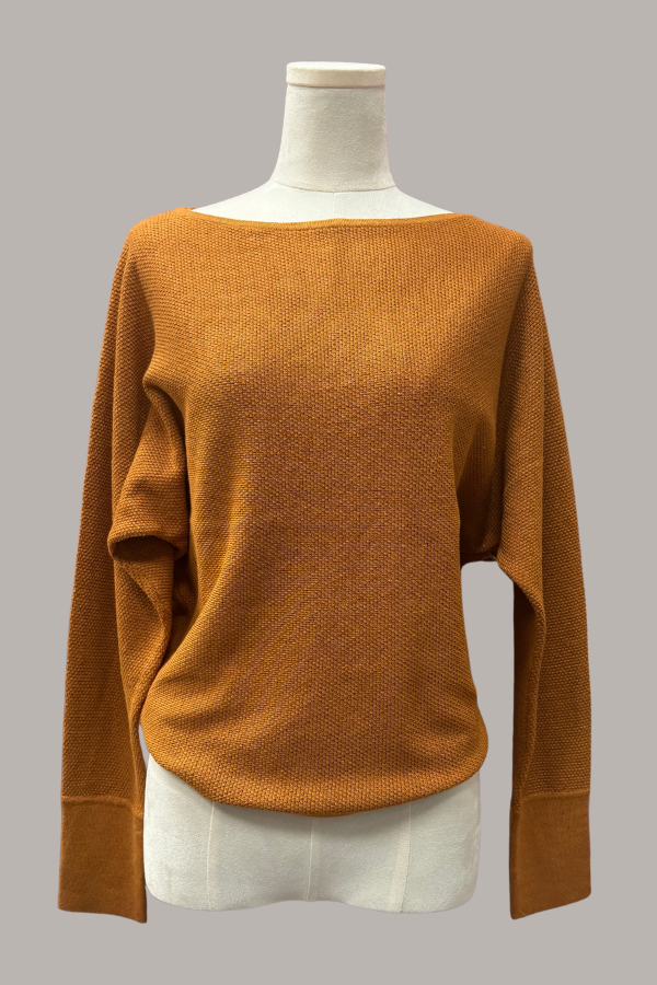 Long Sleeve Seed Stitch Sweater | Skipper Blue, Pumpkin Spice, Warm Taupe