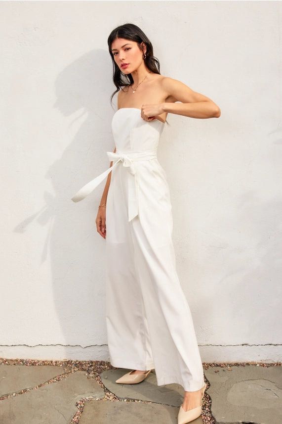 Strapless Jumpsuit | Black, White