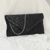 Studded Envelope Clutch Bag | Black, Gold, Silver
