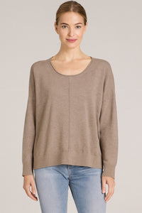 Seam Front Round Neck Pullover Sweater | Various Colors