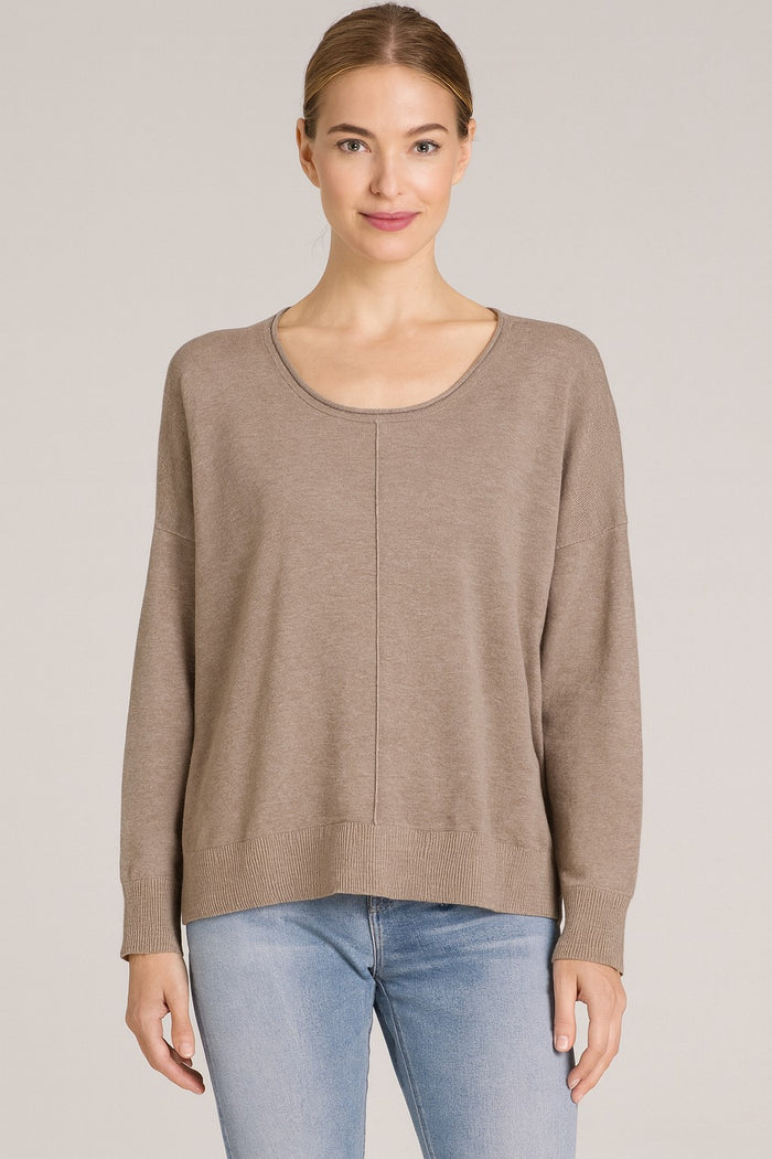 Seam Front Round Neck Pullover Sweater | Various Colors
