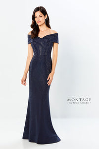 Montage 220949 Off The Shoulder Jersey Stone Gown