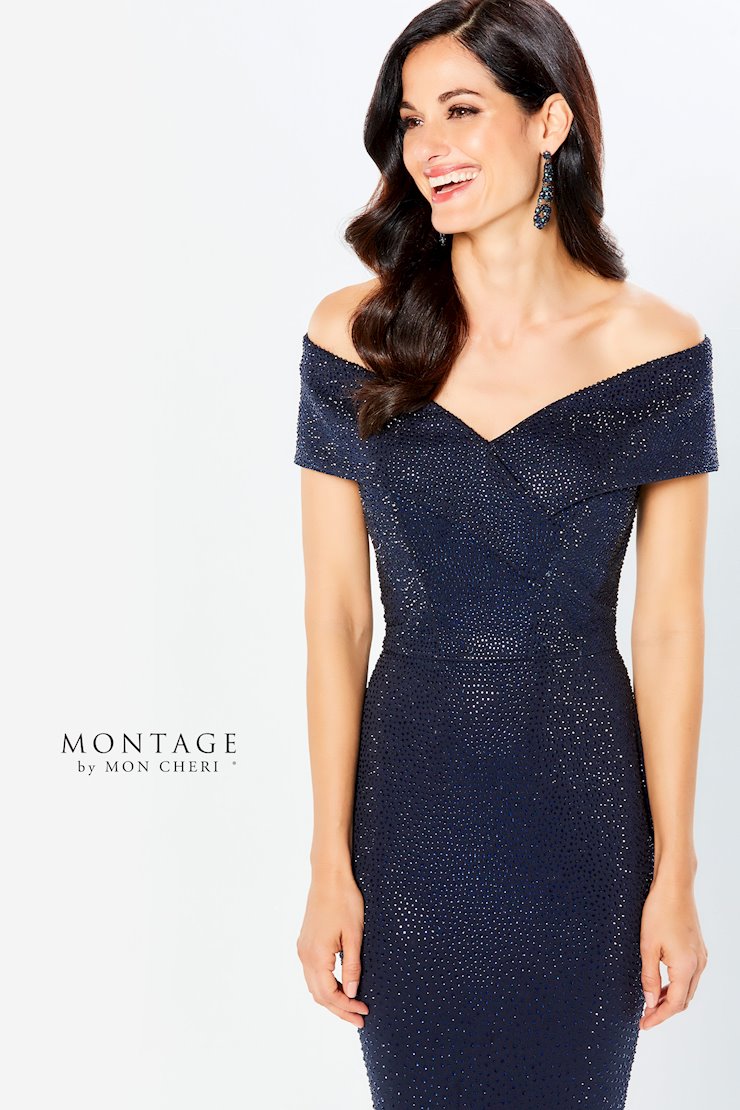 Montage 220949 Off The Shoulder Jersey Stone Gown