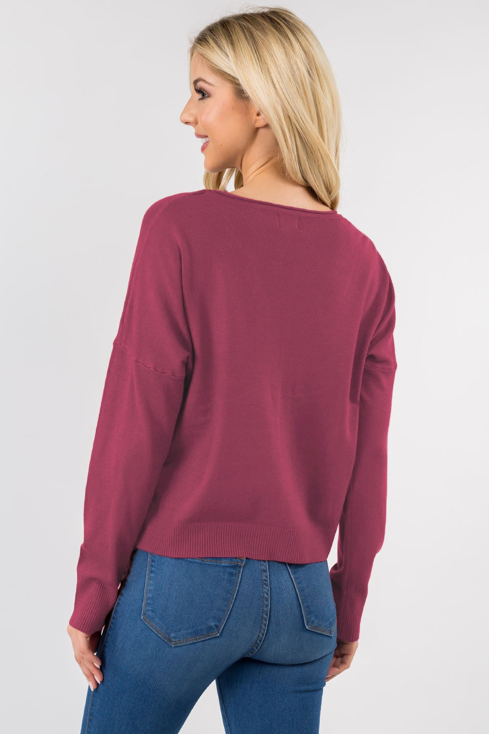 Seam Front Round Neck Pullover Sweater | Various Colors