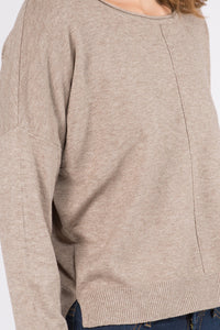 Seam Front Round Neck Pullover Sweater | Various Colors