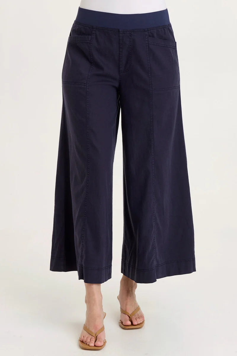 Shaun Wide Leg Pant | White, Navy