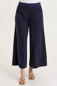 Shaun Wide Leg Pant | White, Navy