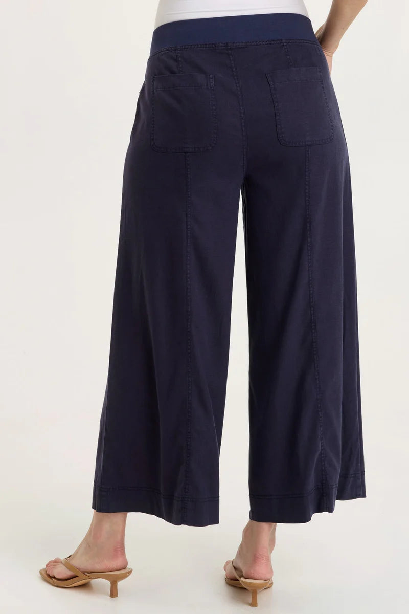 Shaun Wide Leg Pant | White, Navy