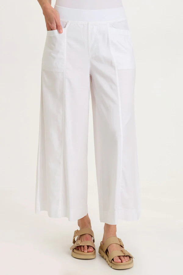 Shaun Wide Leg Pant | White, Navy