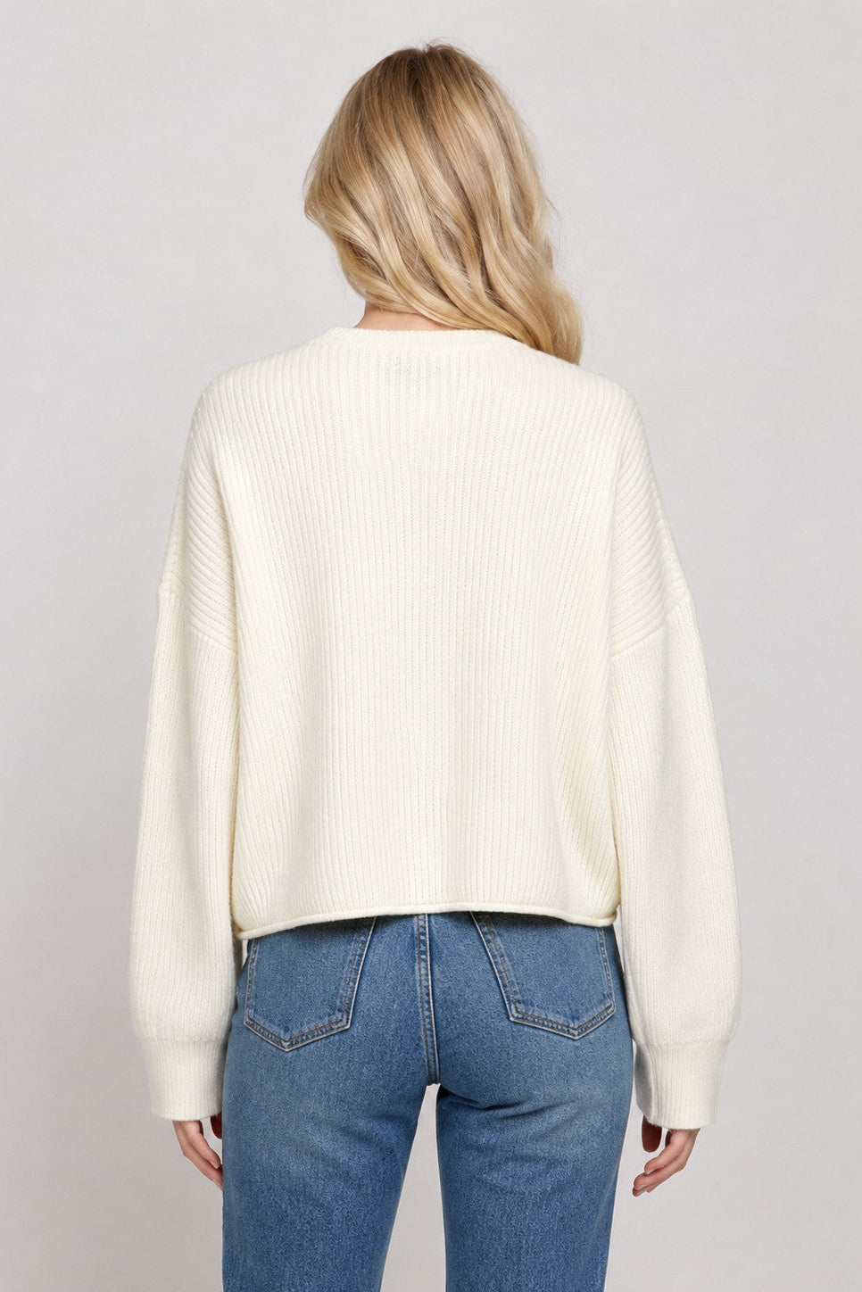 Ribbed Crew Sweater | Ivory