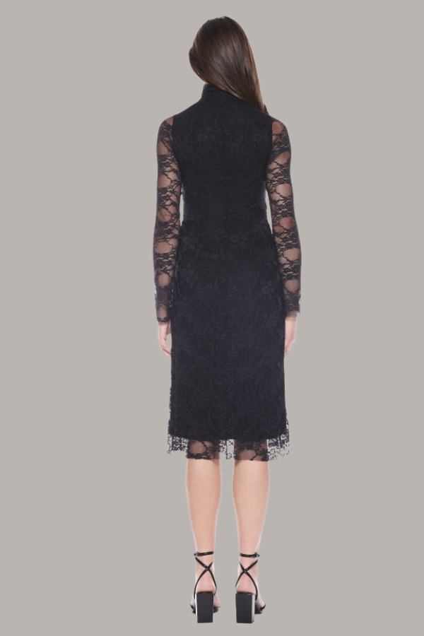 Turtleneck Dress | Black Lace