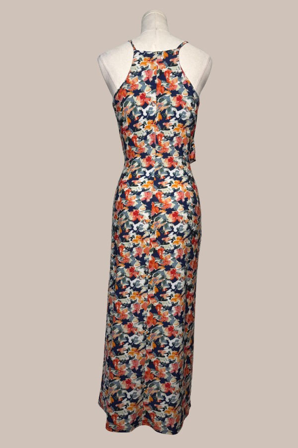 Halter Flounce Tea Length Dress | Alamo, Chimp