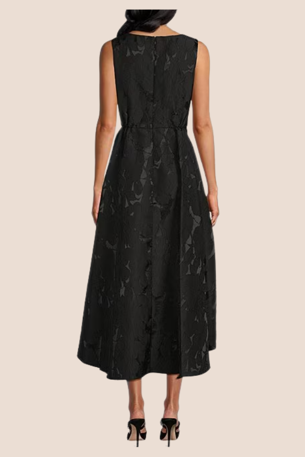 Sleevless Surplice High/Low Dress | Black