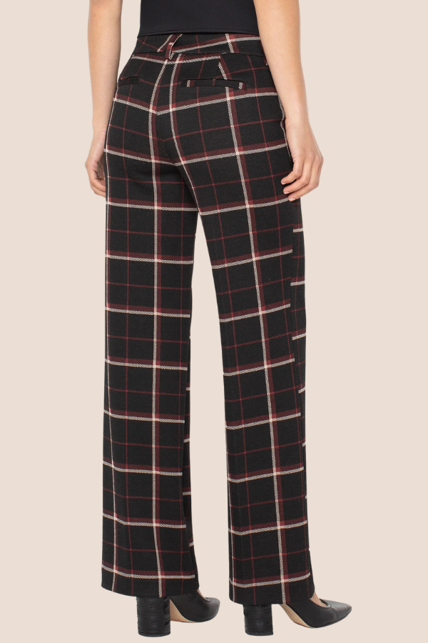 Kelsey Wide Leg Trouser 31" Inseam | Black/Red Plaid