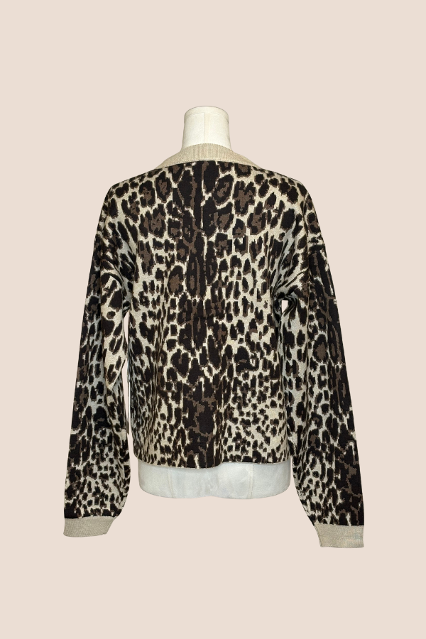Zip Animal Print Cardigan | Feline