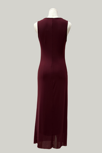 Ruched Midi Dress | Wine Mesh
