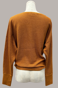 Long Sleeve Seed Stitch Sweater | Skipper Blue, Pumpkin Spice, Warm Taupe