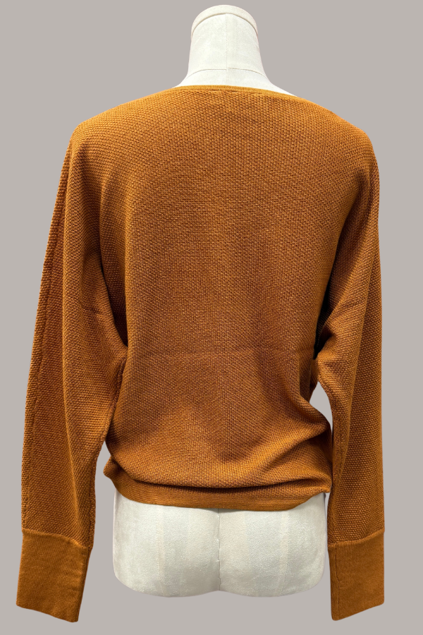 Long Sleeve Seed Stitch Sweater | Skipper Blue, Pumpkin Spice, Warm Taupe