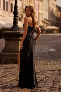 LaFemme 32756 Stoned Strapless Gown w/ Slit