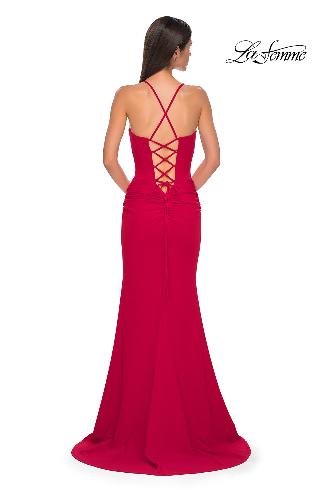 LaFemme 32802 Stone Jersey Gown w/ Slit