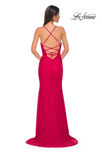 LaFemme 32851 Rhinestone Jersey Gown w/ Slit