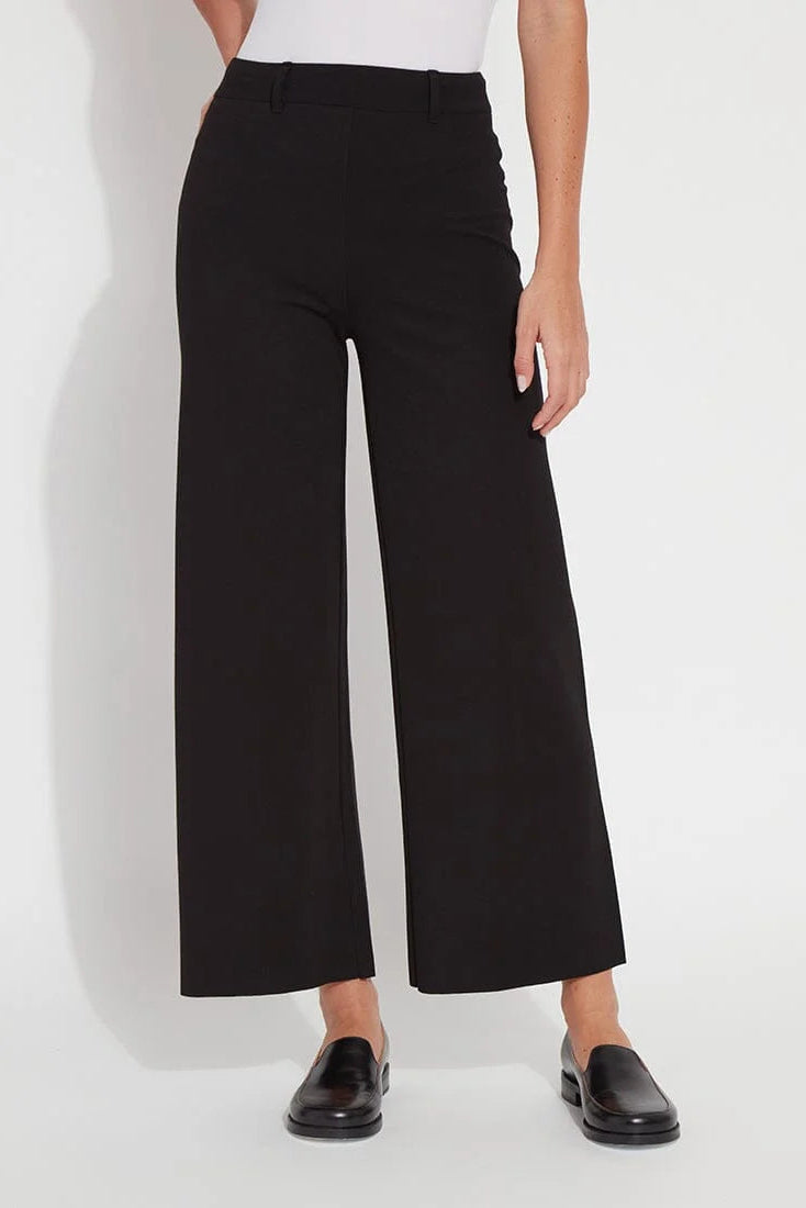 Erin Hi-Waist Wide Leg Ponte Pant | Black