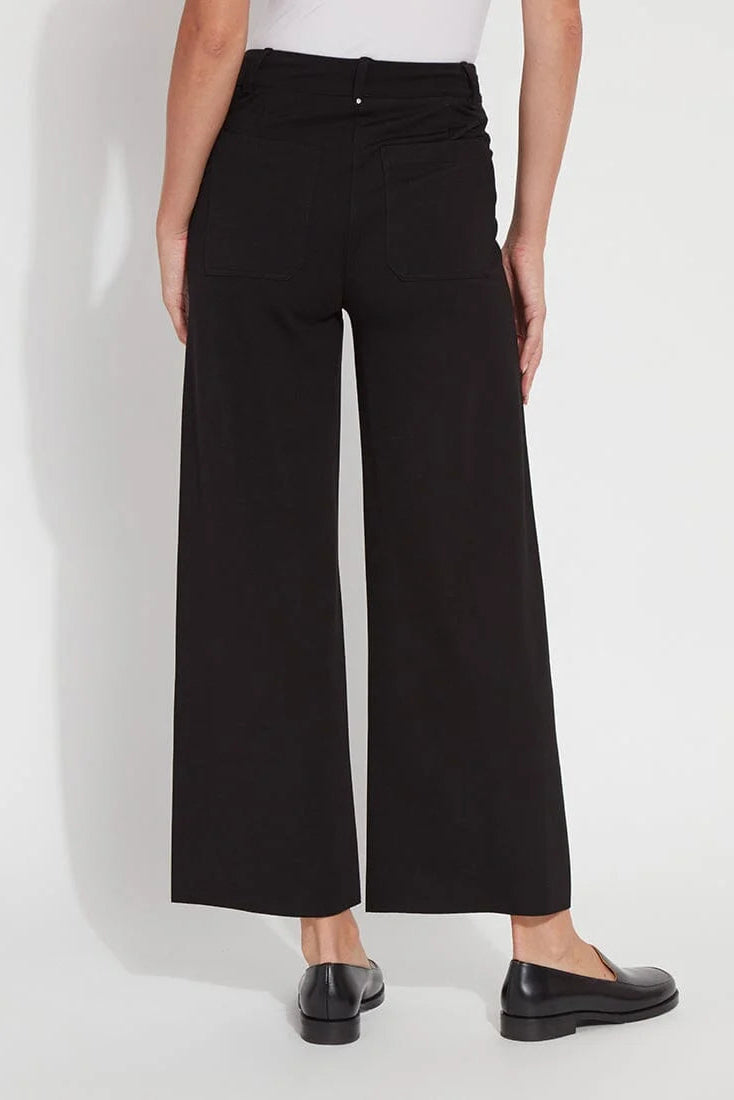Erin Hi-Waist Wide Leg Ponte Pant | Black