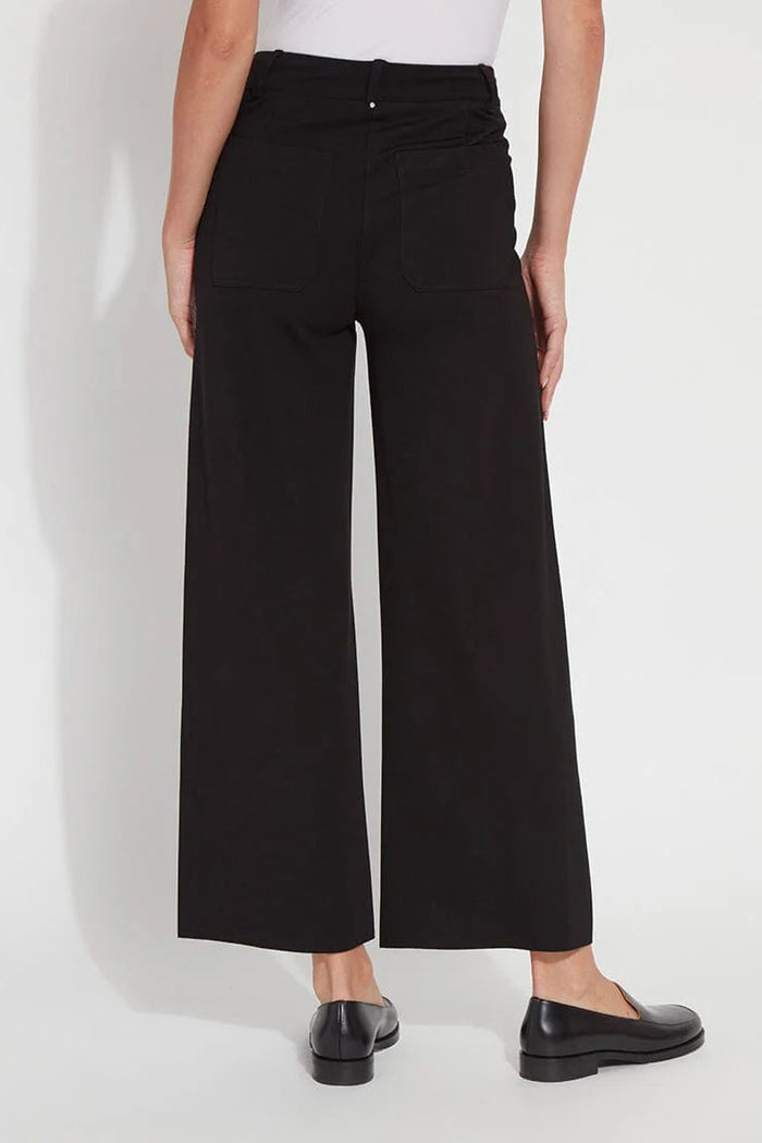 Erin Hi-Waist Wide Leg Ponte Pant | Black